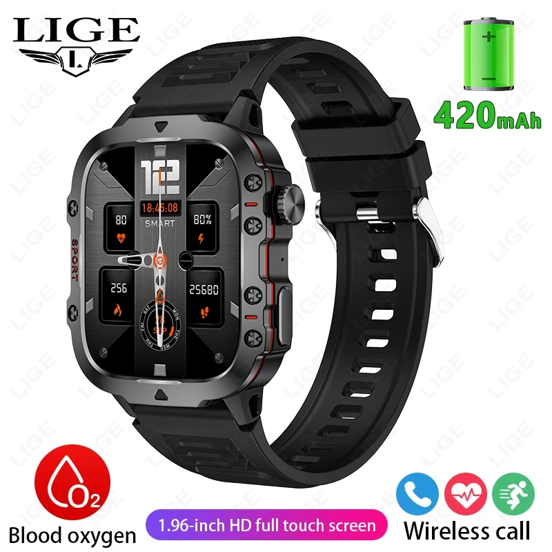(silicone Preto) Smartwatch Com Monitor De Saúde, Tela De 1,81 Polegadas, Compatível Com Chamadas Bluetooth.