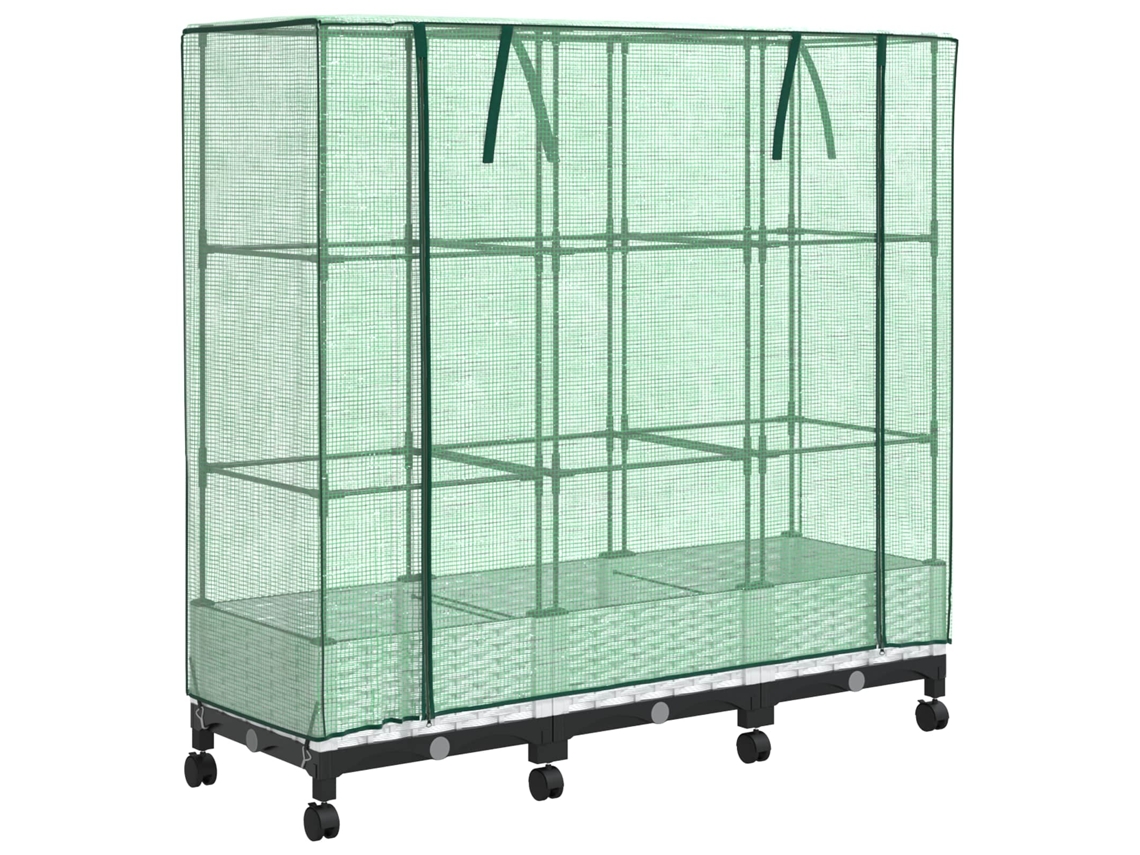 Conjunto 3 Vaso De Jardim Vidaxl Branco Polipropileno (120 X 40 X 129 Cm)