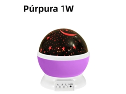 Luminária Noturna com Projeção de Céu Estrelado , Luz Decorativa de Parede Led Giratória. MDUG (1w, Roxa)