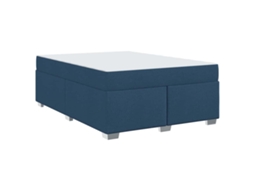 Conjunto 1 Estrutura Da Cama Vidaxl Azul Tecido (140 X 200 Cm)