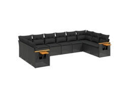 Garden Sofa Set, Garden Sofa Sets Vidaxl Preto Rattan / Vime (n/a)