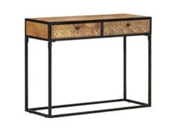 Vidaxl Mesa Consola 100x35x75 Cm Madeira De Mangueira Maciça