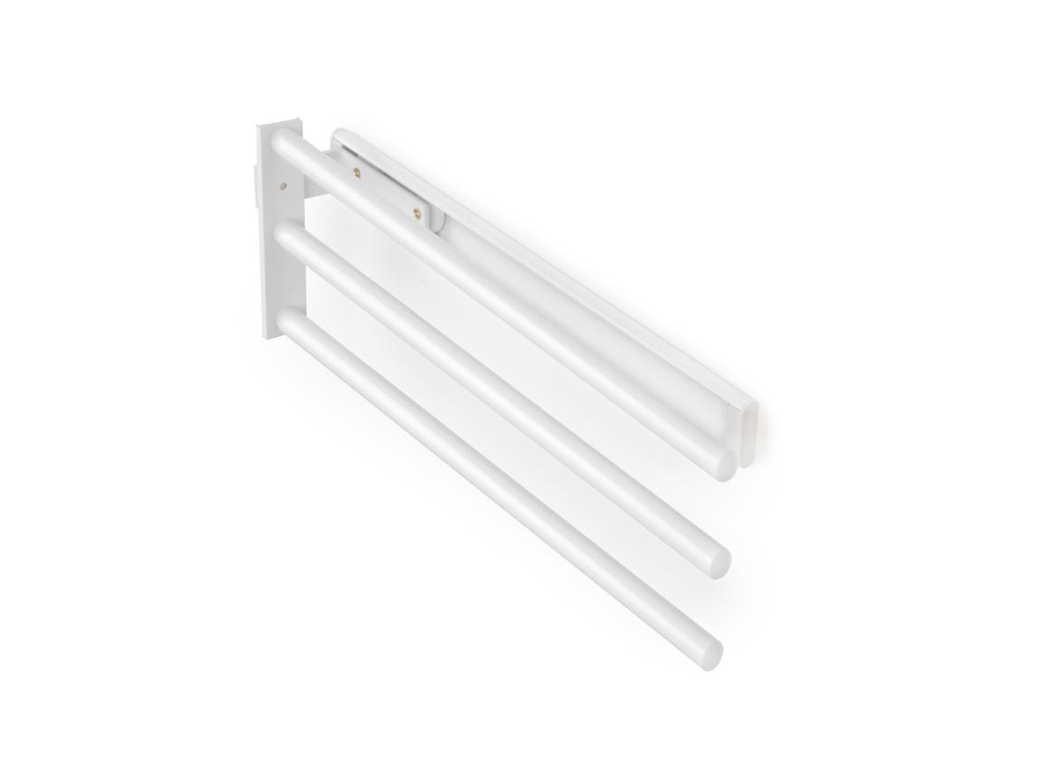 Toalheiro extensível EMUCA 3 braços Alumínio Pintado branco