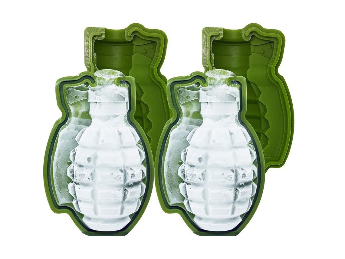 Molde De Silicona De Granada 3d 2 Piezas, Hielo Grande Para Whiskey, Ideal Para Repostería