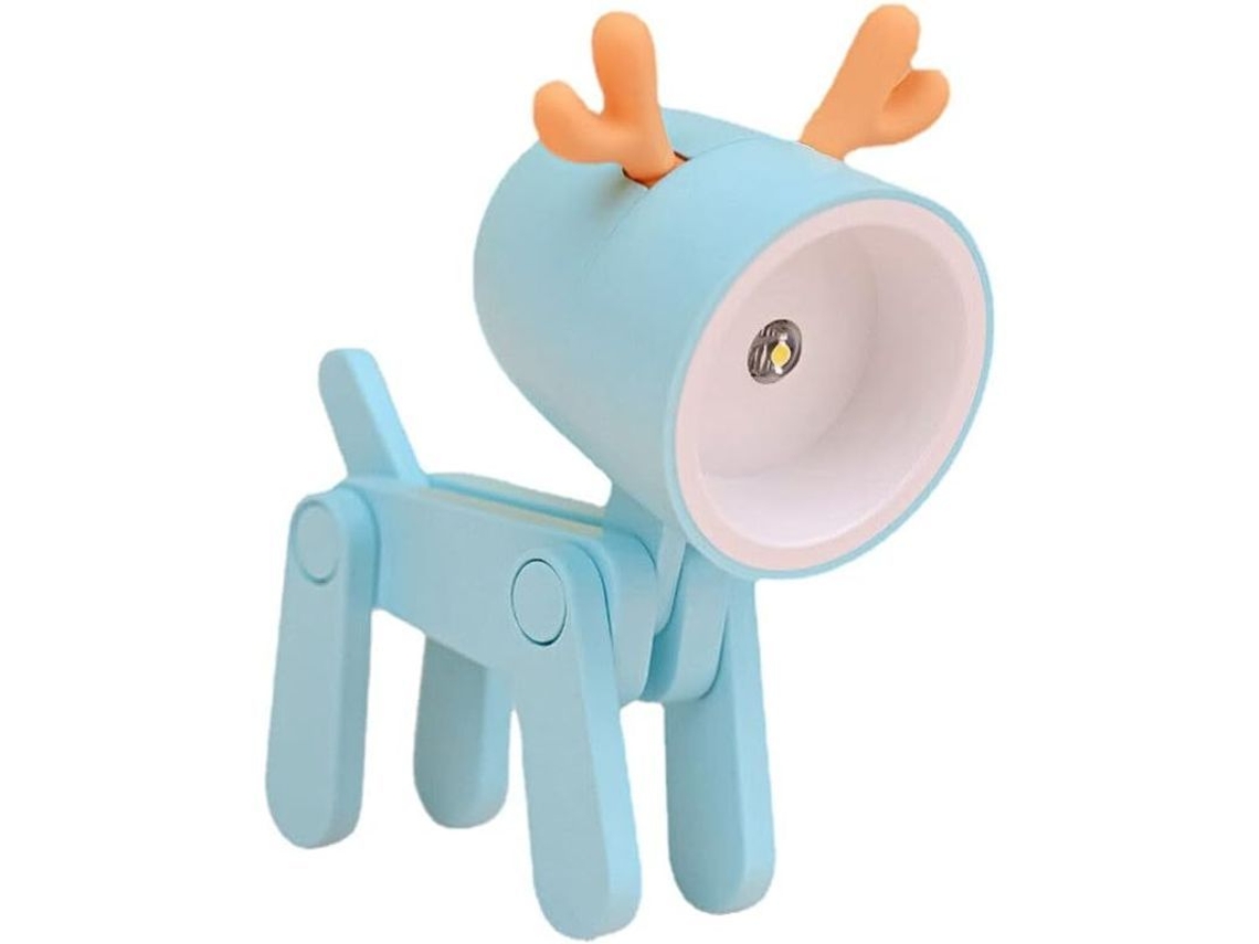 Lâmpada De Escritório Led Com Suporte Para Telefone Mini Animais Engraçados Azul Veado