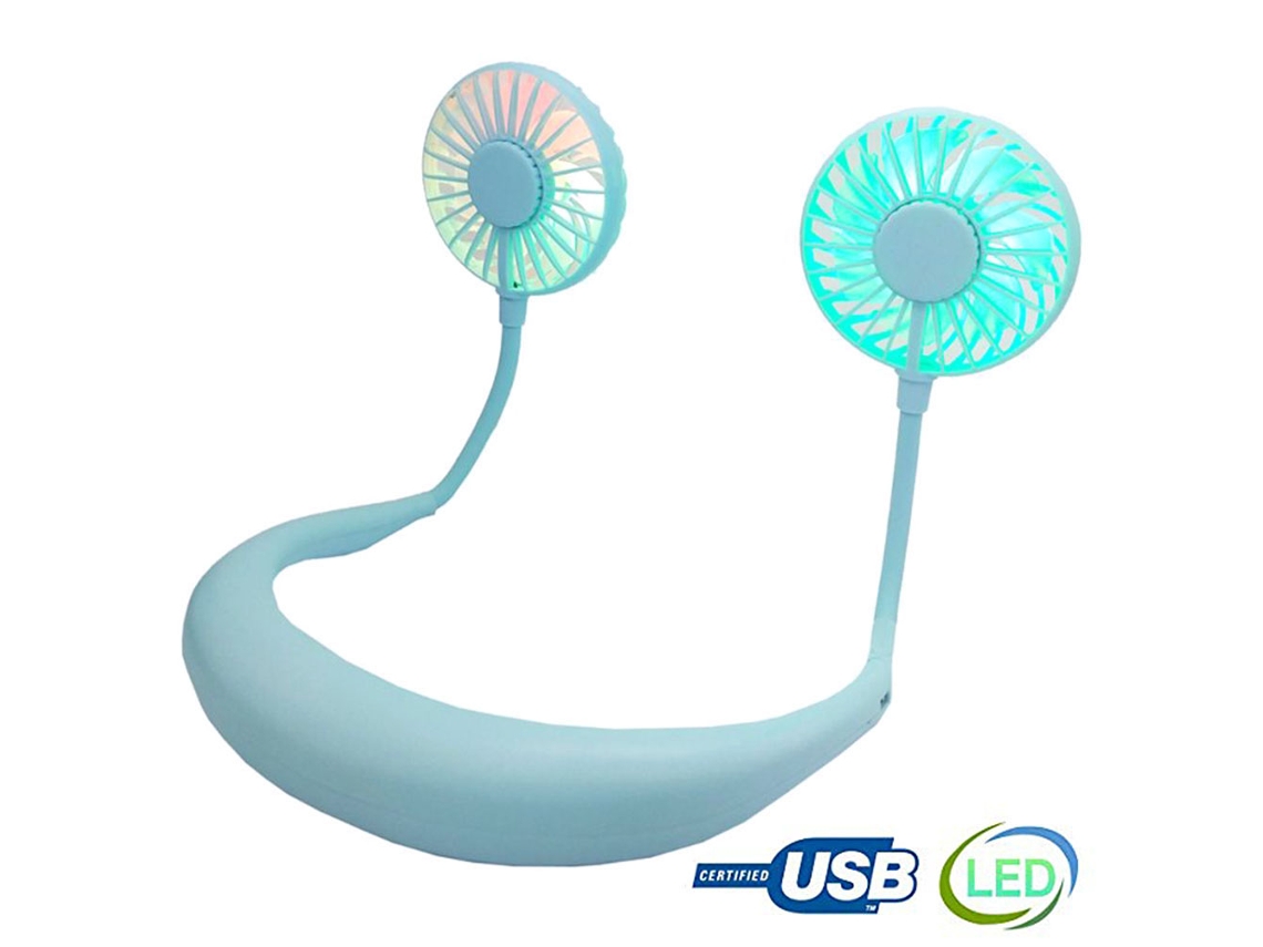 Ventilador De Pescoço Laxiscreed Com Luz Arco-íris E Função Aromaterapia Para Maior Bem-estar