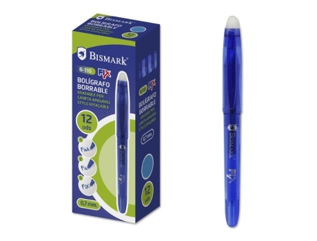 C/12 Boligrafo Bismark Borrable Azul Punta 0,7mm Con Capuchon