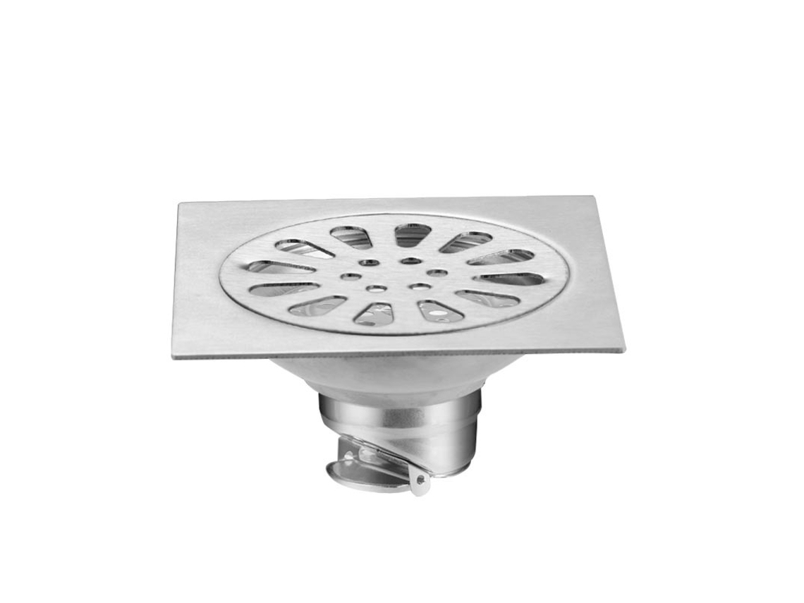 Ralo de Piso em Aço Inoxidável Espesso, Anti odor, Ralo Quadrado para Chuveiro de Banheiro AQUAFORGE