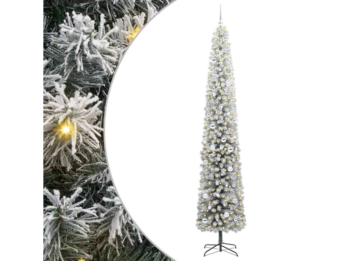 Árvore De Natal Slim Moderna Vidaxl Verde Pvc (270 Cm)