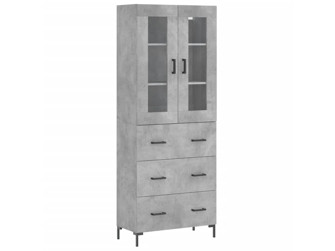 Armário Alto 69,5x34x180cm Madeira Cinza Cimento MAISON EXCLUSIVE