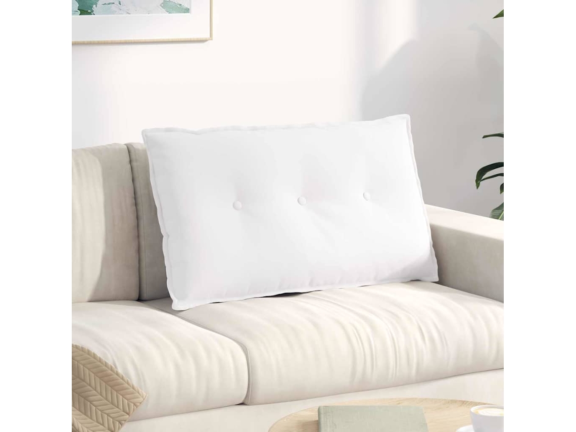 Vidaxl Travesseiro Para Costas Branco 80 X 19 X 50 Cm Tecido