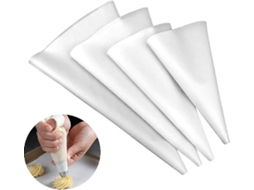 4 Bolsas de Glaseado Reutilizáveis, Tamanhos XL L M S, com Portahileras, para Decorar Pasteles, Galletas, Fondant