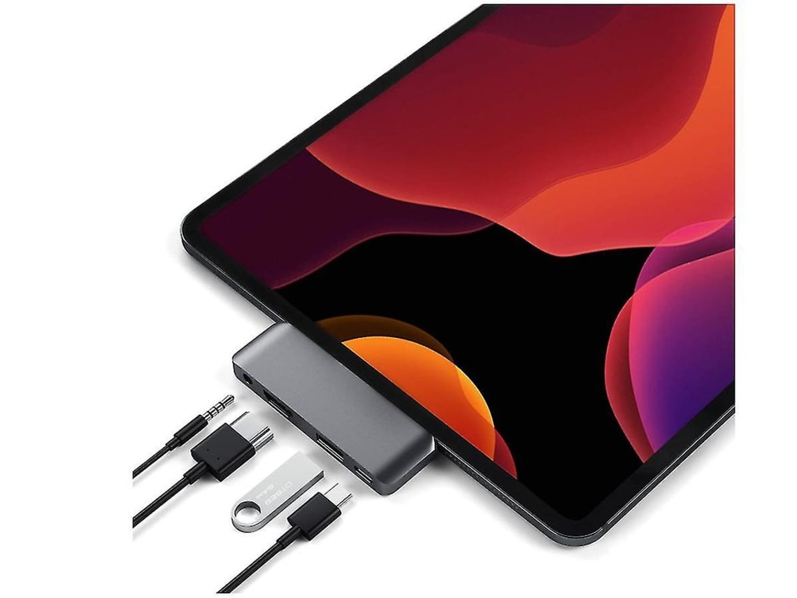 Adaptador Mobile Type c Pro Hub com Usb c Pd Charging 4k Hdmi Usb 3.0 e 3.5mm Headphone Jack Compatível com 2020 Ipad Pro Microsoft Surface USHION