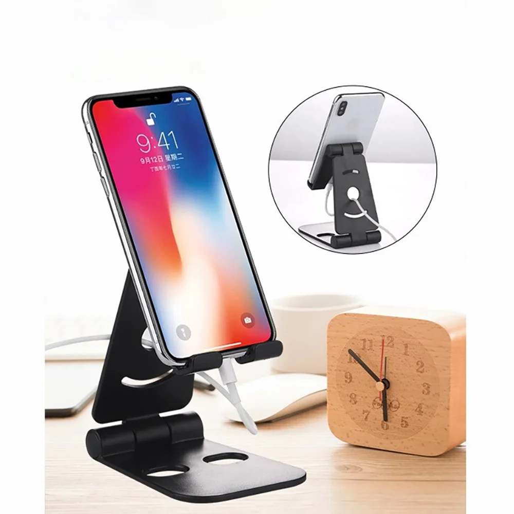 Suporte De Mesa Portátil Ajustável Para Telefone, Branco, 125×60×100mm