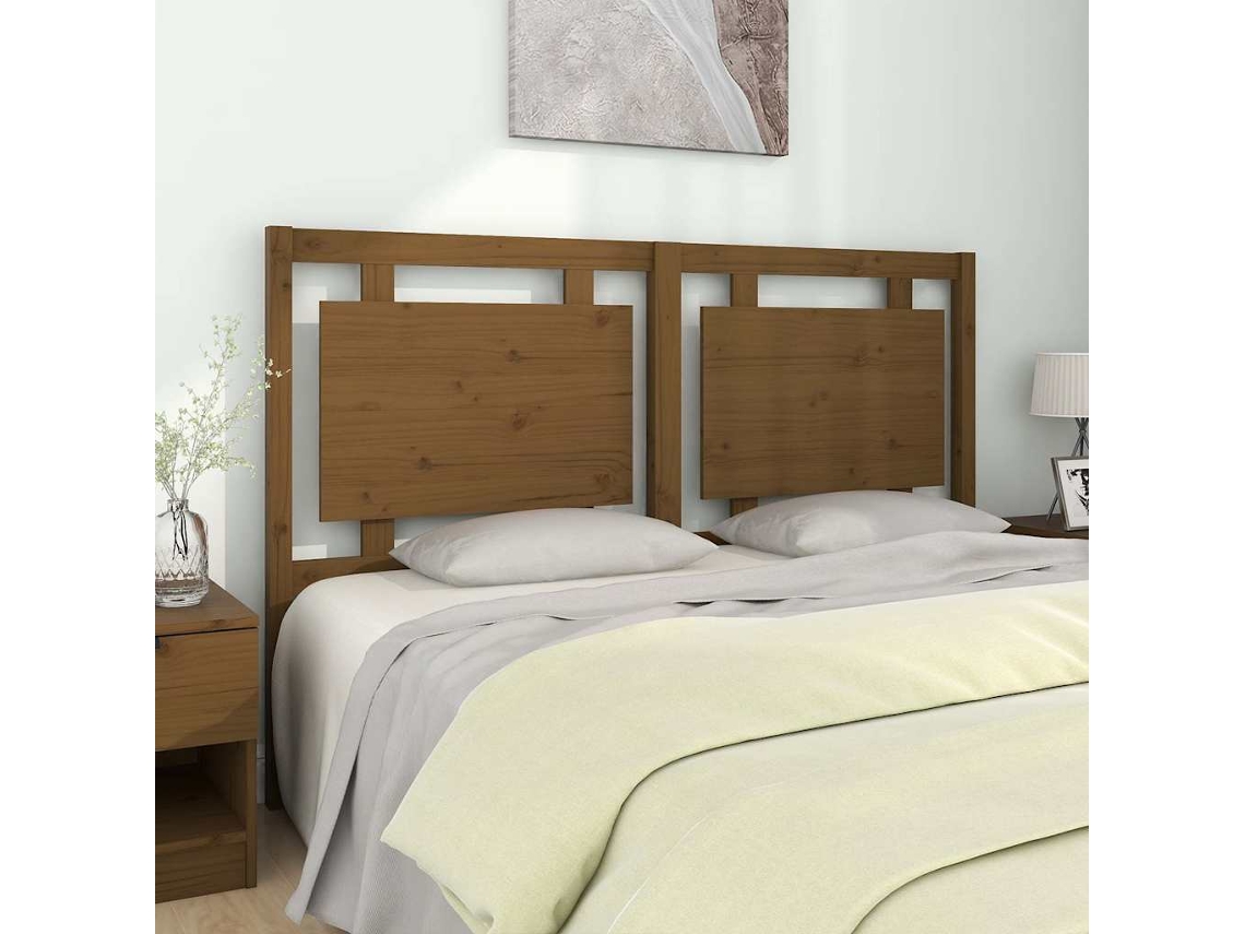 Vidaxl Cabeceira De Cama 155,5x4x100 Cm Pinho Maciço Castanho Mel