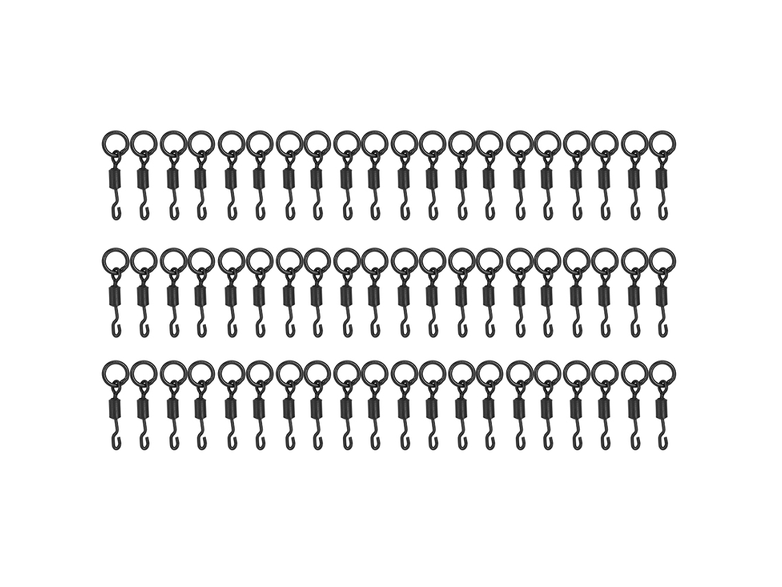 Conector Giratório com Gancho para Pesca de Carpa 60pcs