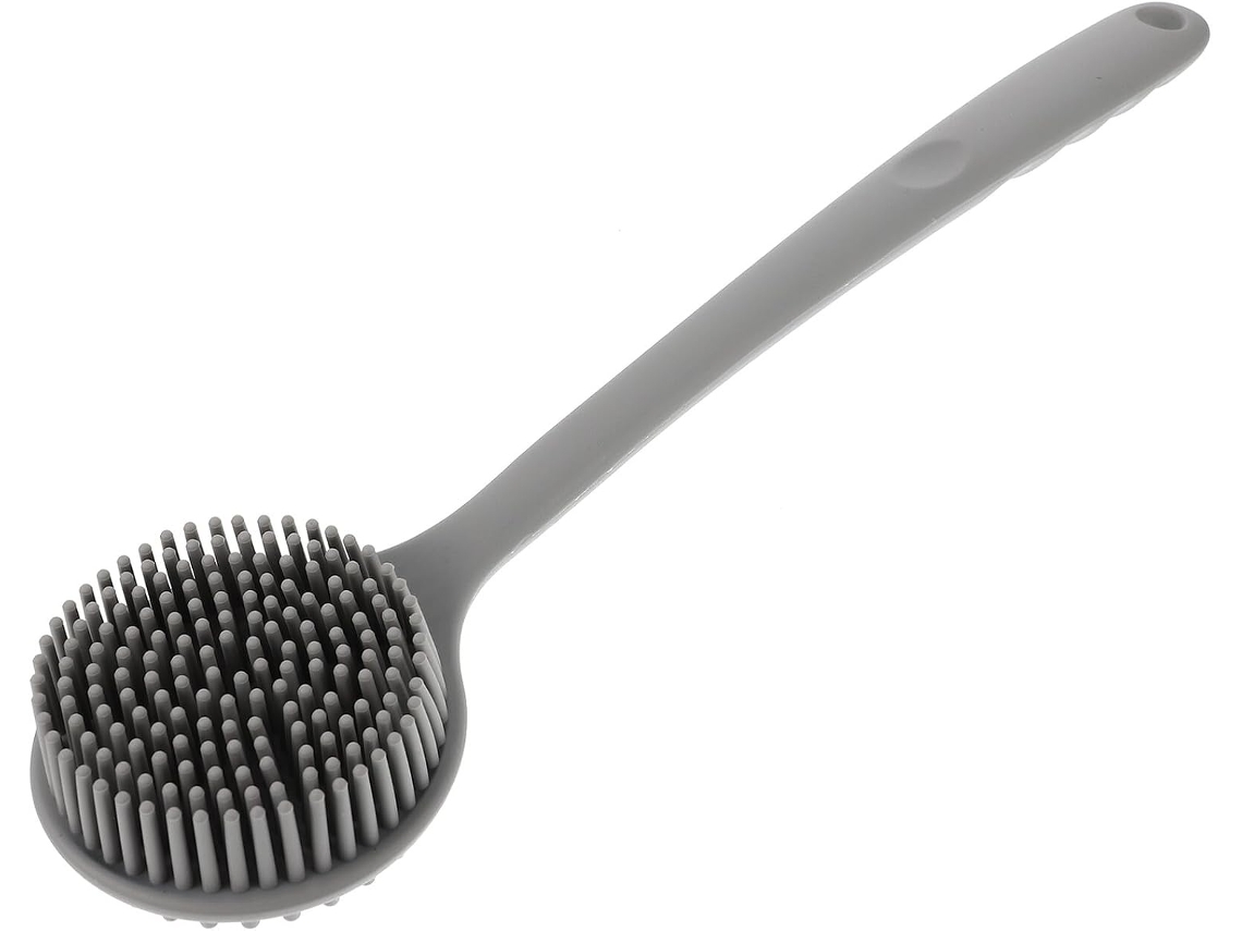 Lurelia Acessório De Duche Com Escova De Silicone Para Banho, Cabo Longo, Com Argola E Massagem Suave, Pele Macia Leve