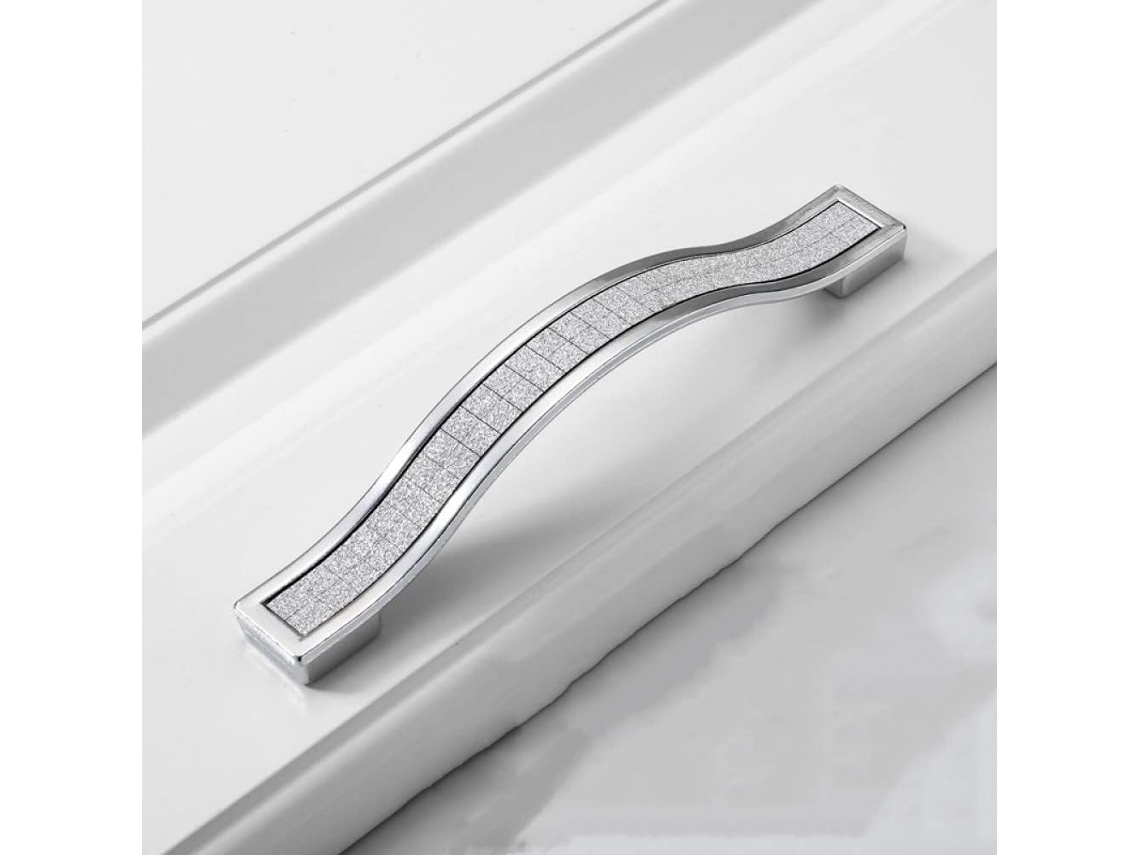 1 Gaveta Com Porta De Alumínio De 128mm, Peças, Cor Areia, Prata, Cristal