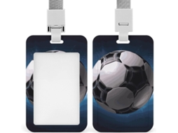 Porta Crachá Com Design De Bola Futebol E Cordão, Protetor De Cartão À Prova D Água Escritório, Escola E Viajegens