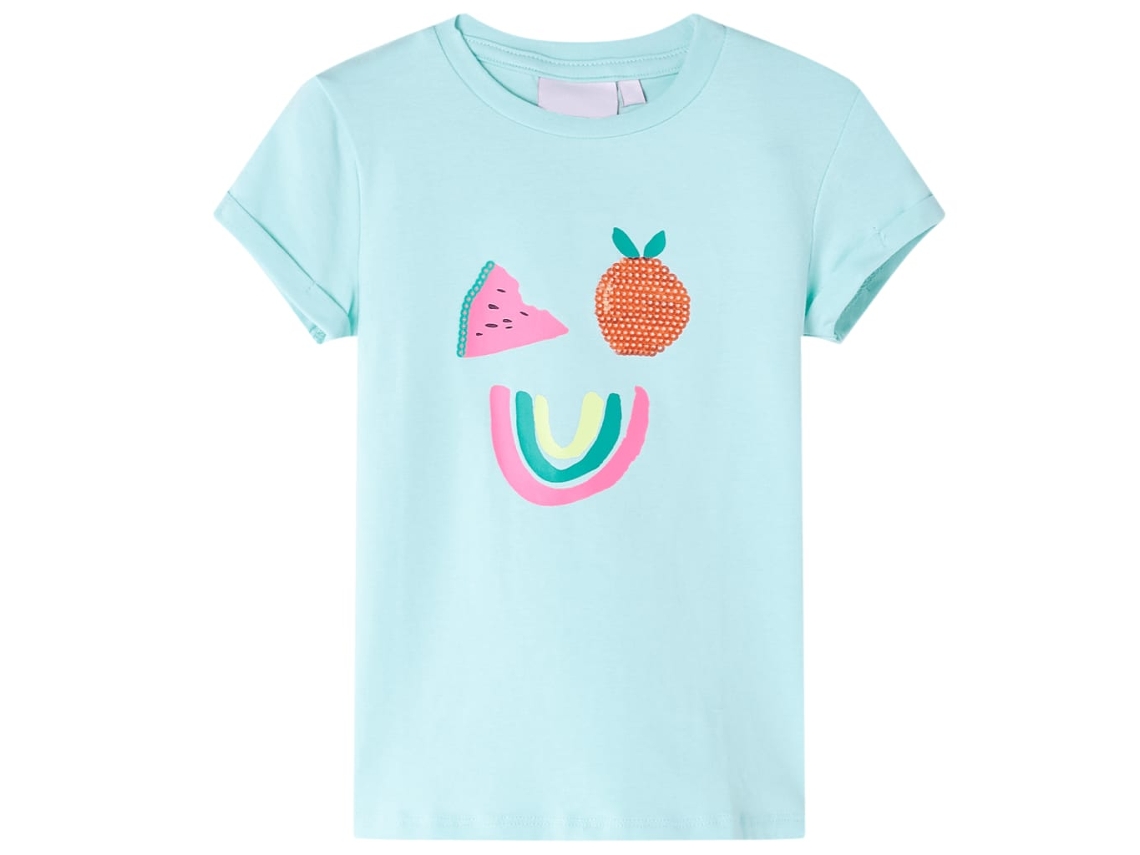T-shirt De Criança Ciano-claro 128