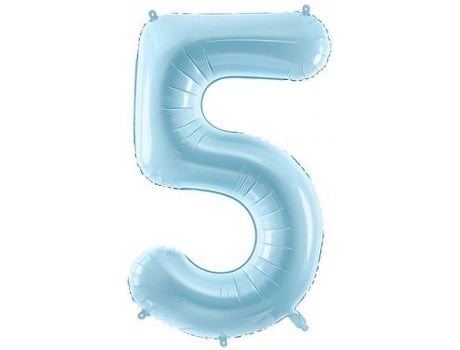 Balão  número 5 Foil 86cm Azul Claro