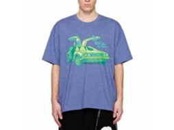 Rockinstone Back To The Future Movie Car Chillin Heather Light Blue Adult T-shirt Size:s