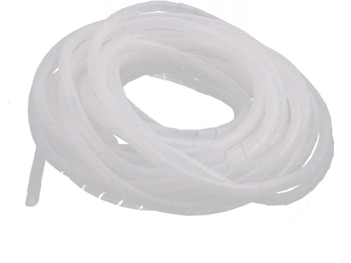 Mangueira Espiral Flexível de 12 Mm para Organização Cabos Computador Branca, 11 M Comprimento CHABERLU