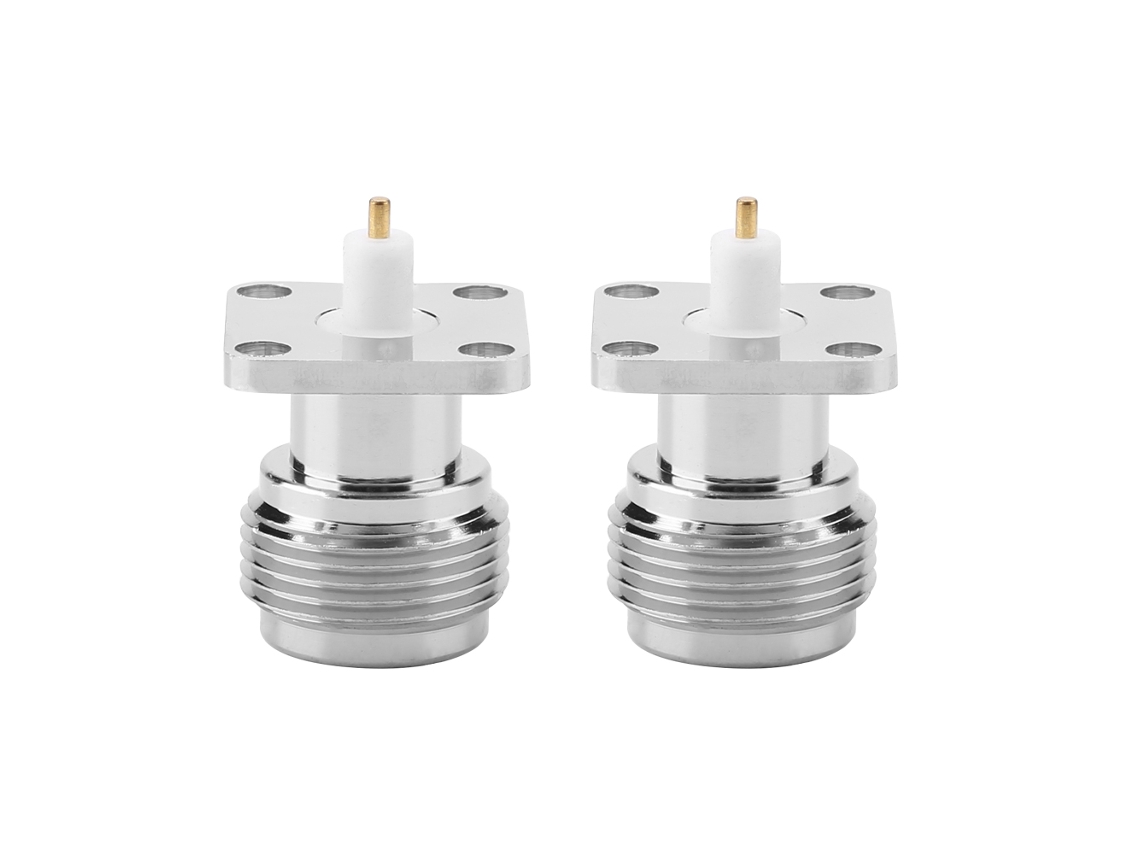 2pcs Conector Fêmea N kfd 5n Jack Rf Coaxial com Flange 17.5*17.5 de Cobre Alta Qualidade