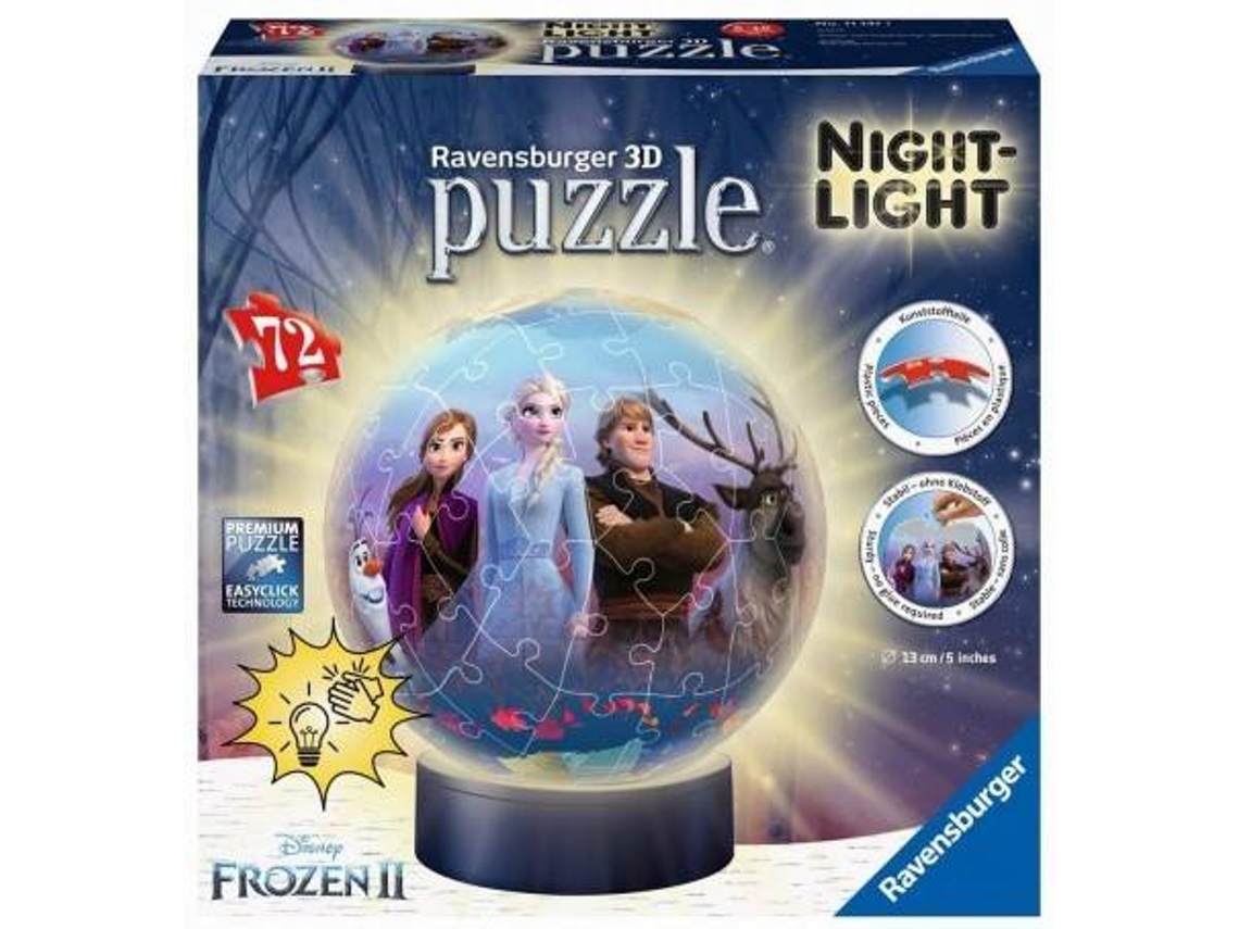 Puzzel RAVENSBURGUER 3D Puzzle Ball - Frozen 2 Night-Light (72 Peças)