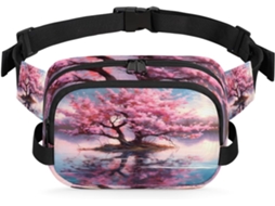 Pochete com Estampa Floral Aquarelada de Árvores 22 8 X 6 3 X 15 5 Cm Estampa Flo Impermeável de Alta Qualidad