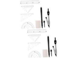 Conjunto De Régua Estacionária Happyyami Com 2 Peças Para Desenho De