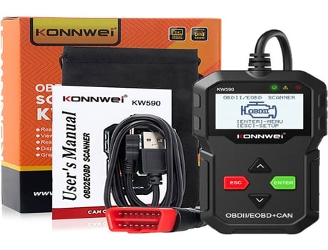 Scanner para Carro KONNWEI Diagnóstico de Erros KW590 (Preto)