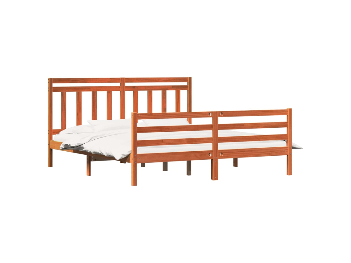 Estrutura da Cama com Cabeceira Marrom Cera 180x200 cm MAISON EXCLUSIVE