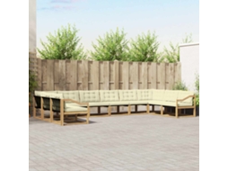 Vidaxl Conjunto De Sofás Para Exterior 10 Pcs Branco E Creme