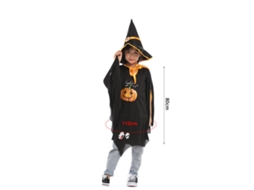 Capa de Halloween para Crianças 80X110Cm com Chapéu NEVEANCE