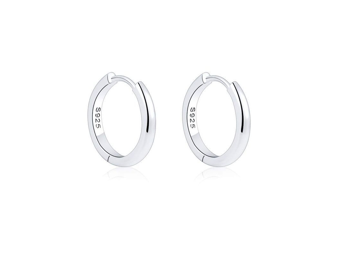 Brincos Argola 925 Prata Sterlina 15mm Hipoalergênico Brilhante para Mulheres Meninas S/MARCA
