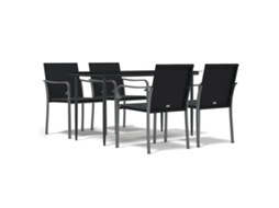 Conjunto de 5 Jantar para Jardim com Almofadões Vime Pe e Aço MAISON EXCLUSIVE (5pcs)