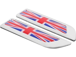 Adesivo De Metal Prateado Com A Bandeira Do Reino Unido Para Carro