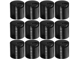Ciieeo 50 Tampas Dispensadoras De Pressão Pretas 24410 Para Garrafas Plásticas, Tampas Planas