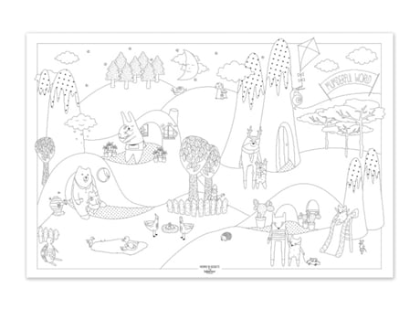 Jogo de Tabuleiro LABEL'TOUR CRÉATIONS Giant Poster To Colour In Marvelous World (3 Anos)