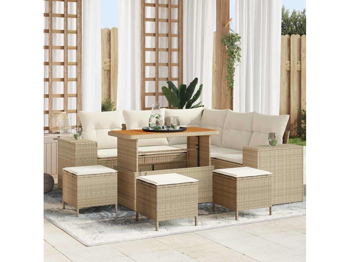 Vidaxl Conjunto De Sofá De Jardim 9 Unid. 8-número De Lugares