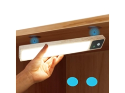 Lâmpada de armário com sensor de movimento, recarregável, dimmer, controle por toque