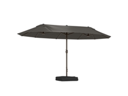 Ombrellone Doppio Rettangolare 4,6x2,7x2,4m, Manovella, Sacche Zavorra+base, Balcone/piscina, Grigio. ZENCORE SERVICES