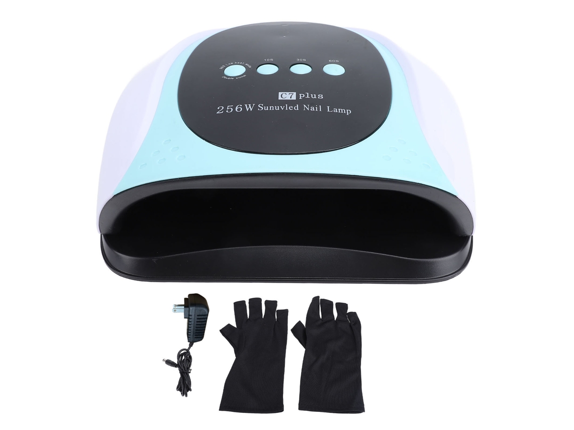 Secador De Uñas 256w Com 3 Temporizadores, Luz Led Dual, Mango Portátil E Luvas, Plug Us