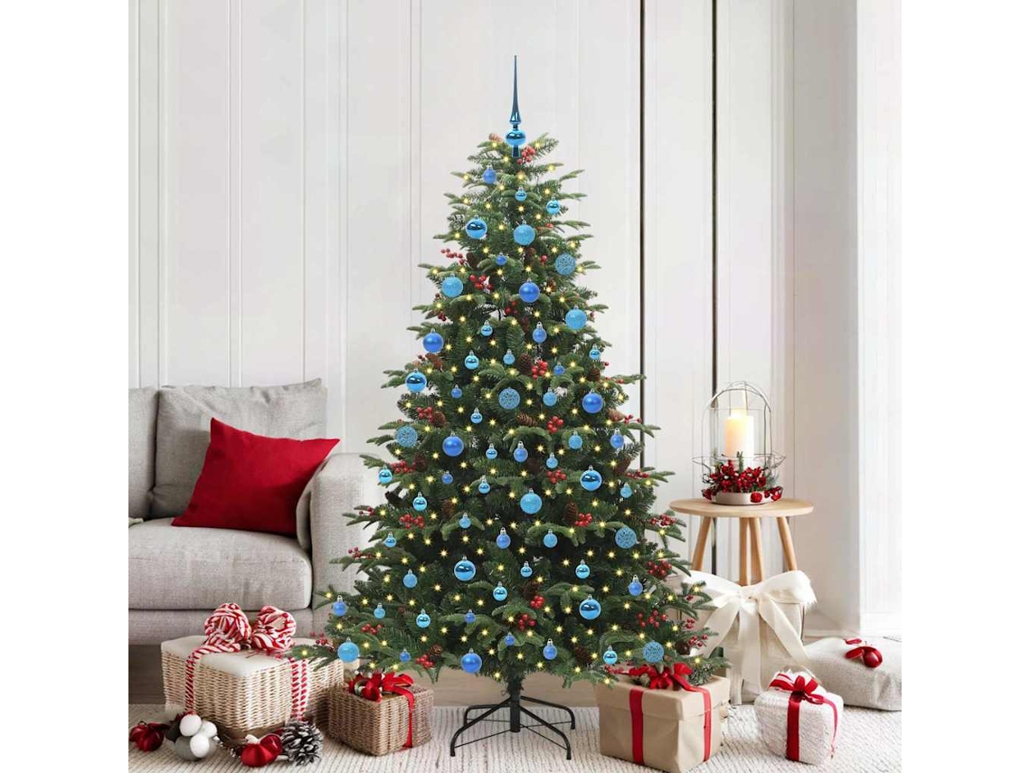 Vidaxl Árvore De Natal Artificial Verde 180 Cm Pvc, Metal E Plástico