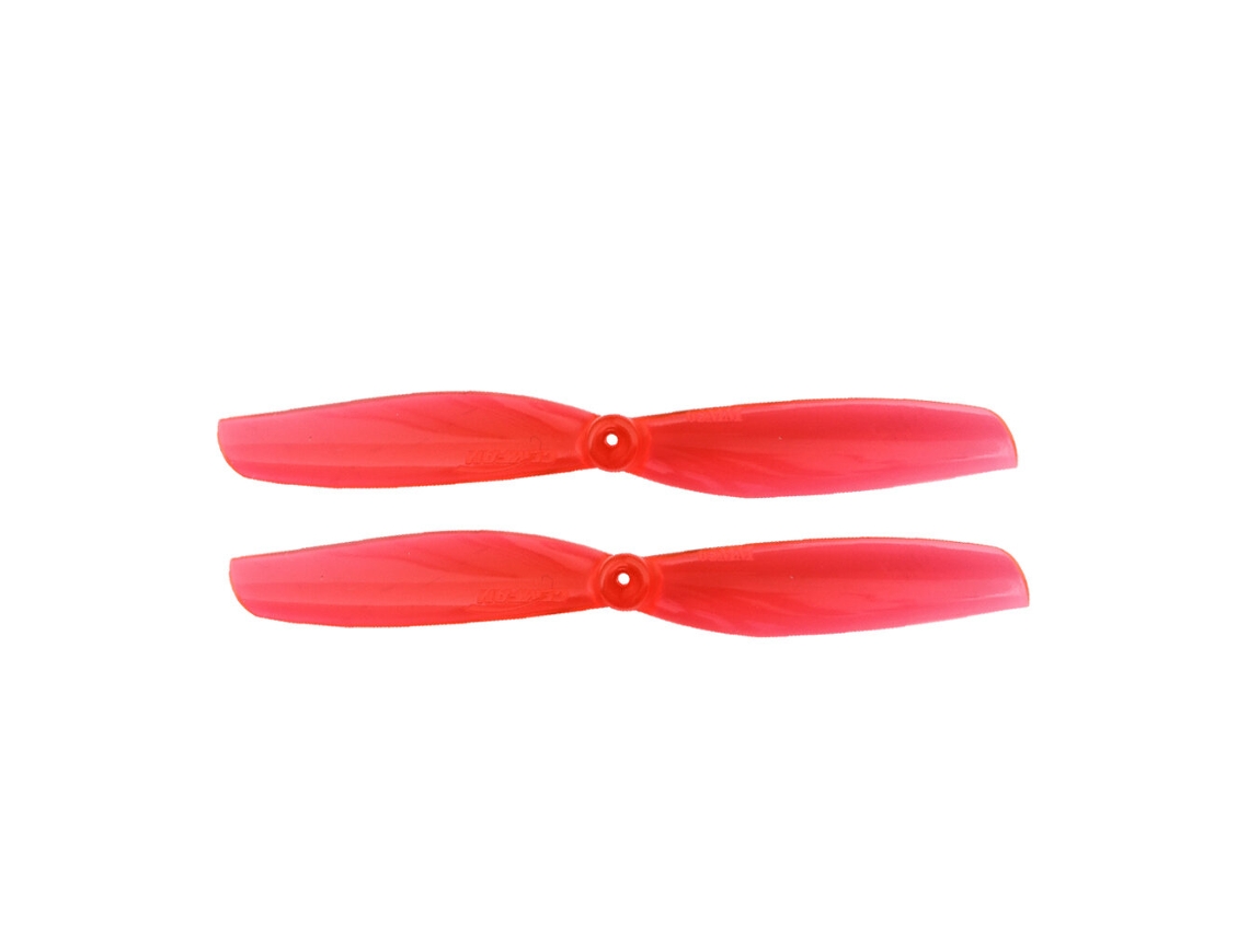 Hélice Gemfan 65mms de 2 Pás com Furo de 1mm/1,5mm, 1,0mm, Transparente e Vermelha , para Drones de Corrida Fpv Toothpick Rc. MDUG (4 Pares)