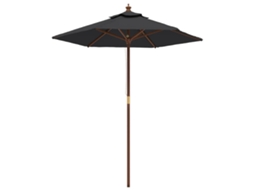 Garden Parasol, Garden Parasols Vidaxl Preto Madeira (n/a)