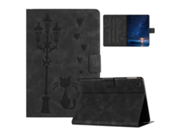Capa De Couro Para Tablet Lenovo Tab M10 Plus 3ª Geração / Tb-128f Com Estampa De Casal De Gatos Em Relevo