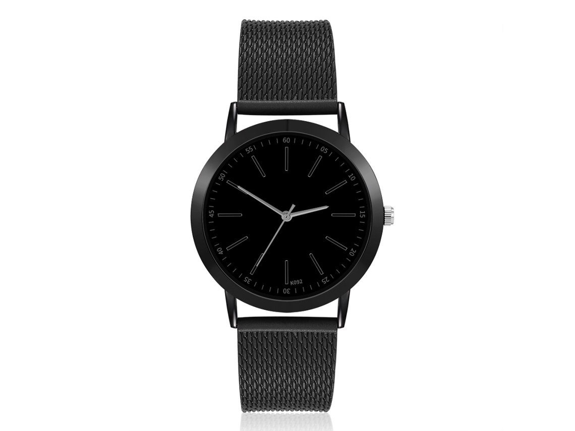 Reloj De Pareja Unisex De Cuarzo Con Dial Redondo Acero Inoxidable (negro)