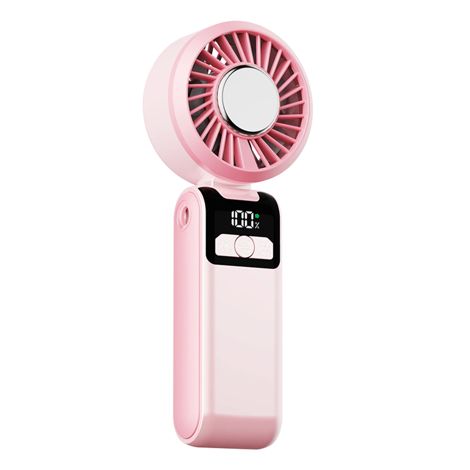 (rosa) Ventilador Portátil Com Visor Digital E Carregamento Usb.